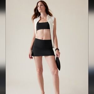 Athleta Tidal Swim Skirt Large Black Summer Vacation